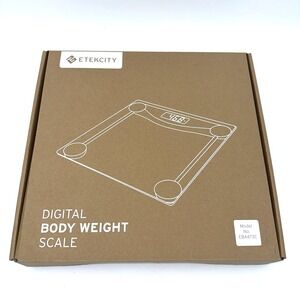 Etekcity Digital Body Weight Scale EB4473C Glass 400lb LCD Open Box Step On Tech